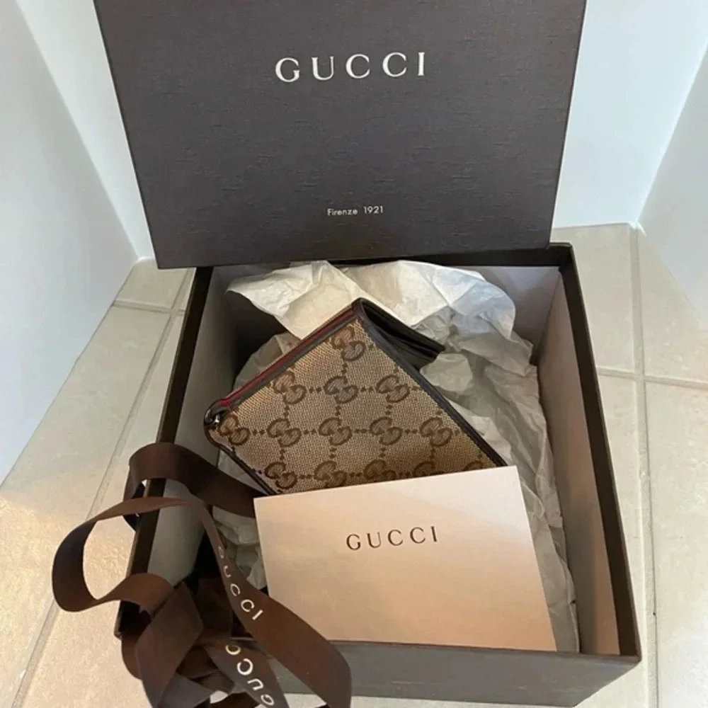 Gucci Monogram Canvas Bifold Wallet